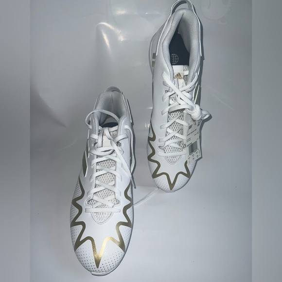 NEW Adidas Freak Spark Mid "White/Metallic Gold" Men's Football Cleats - Picture 2 of 7